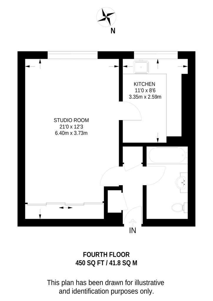 1 bedroom flat to rent - floorplan