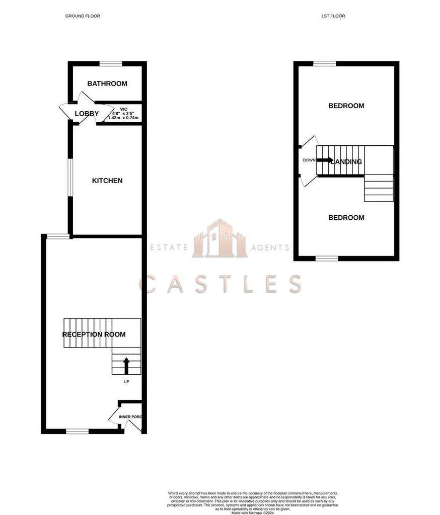 2 bedroom end of terrace house for sale - floorplan