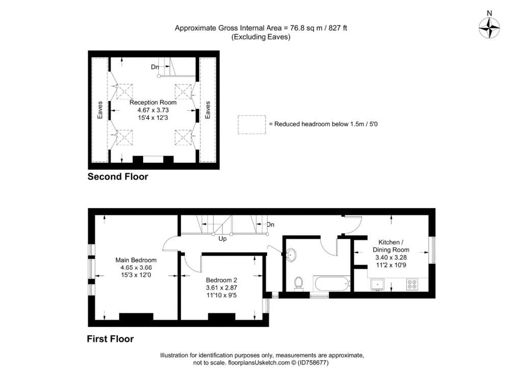 2 bedroom maisonette to rent - floorplan