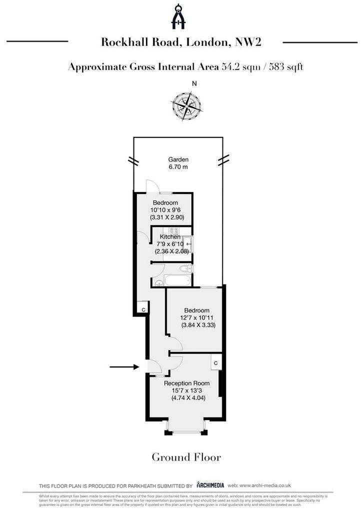 2 bedroom flat to rent - floorplan