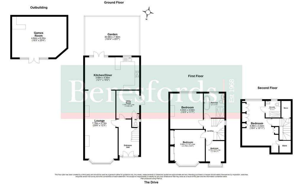 4 bedroom semi-detached house for sale - floorplan