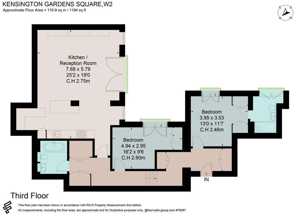 2 bedroom flat to rent - floorplan