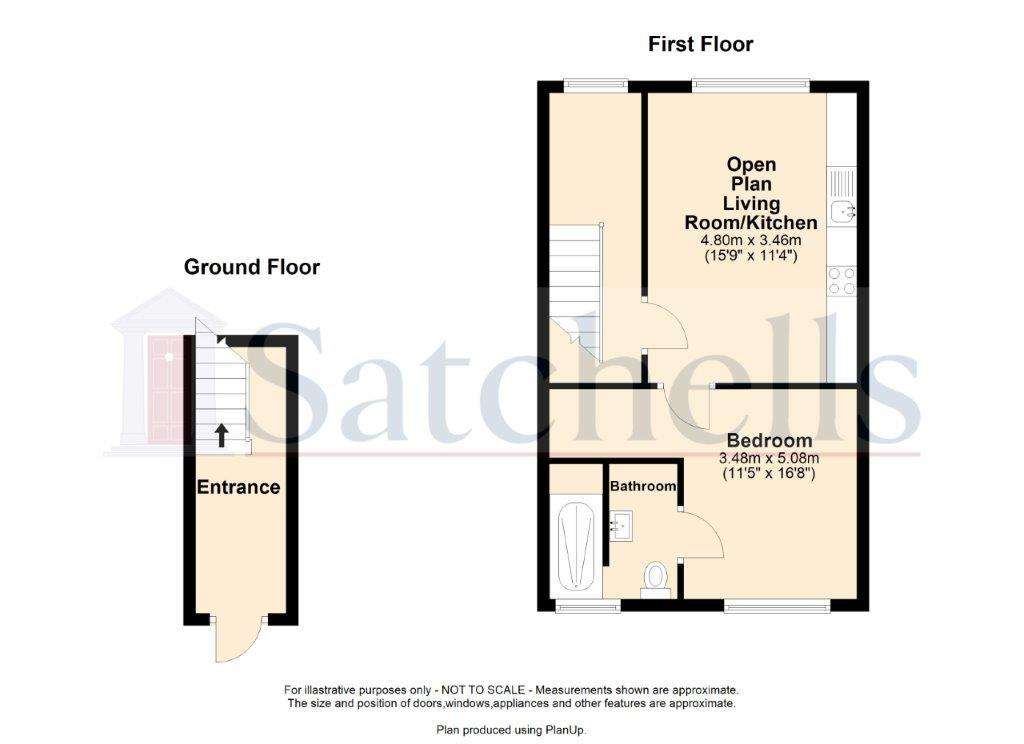 1 bedroom maisonette to rent - floorplan