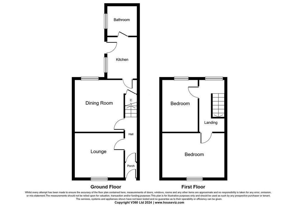 2 bedroom terraced house for sale - floorplan