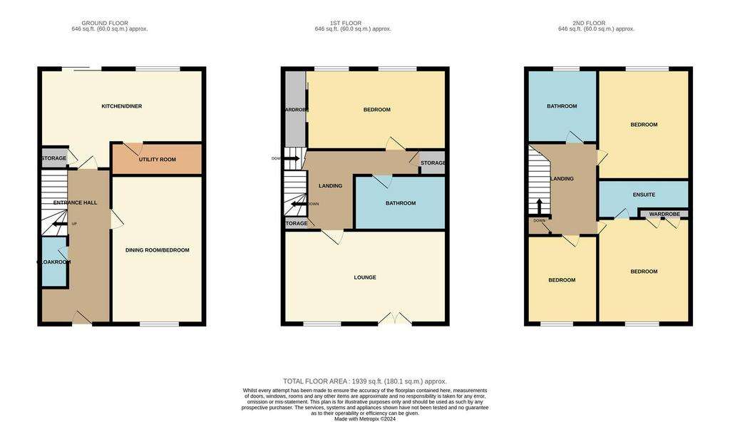 5 bedroom town house for sale - floorplan