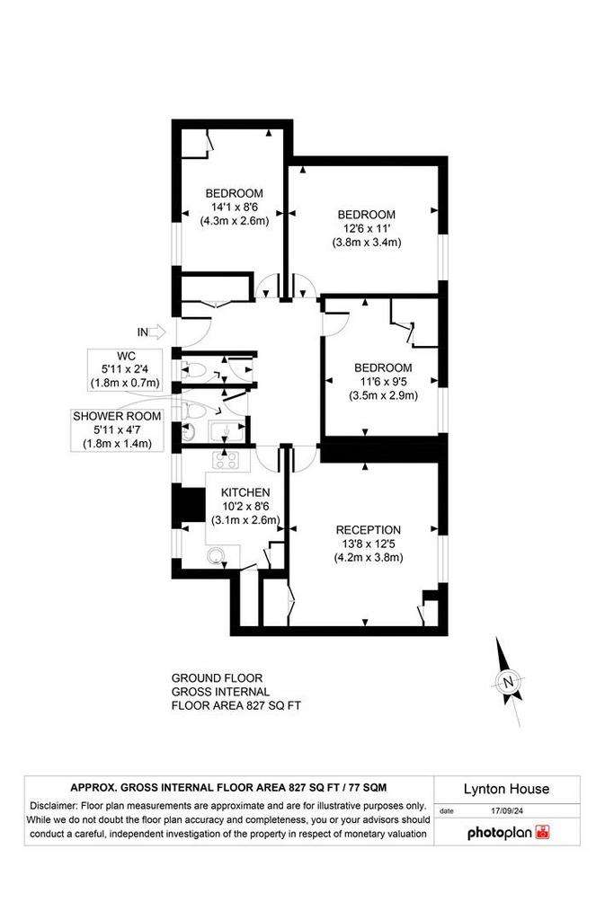 3 bedroom flat to rent - floorplan