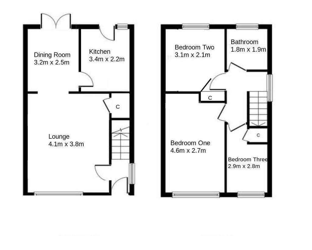 3 bedroom semi-detached house for sale - floorplan