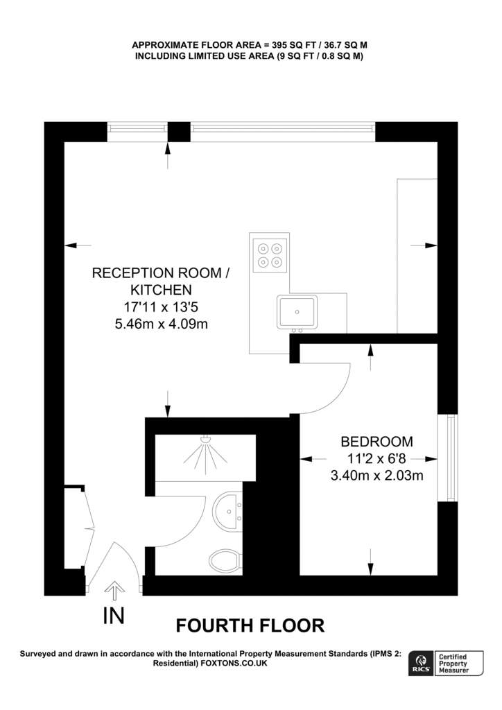 1 bedroom flat to rent - floorplan