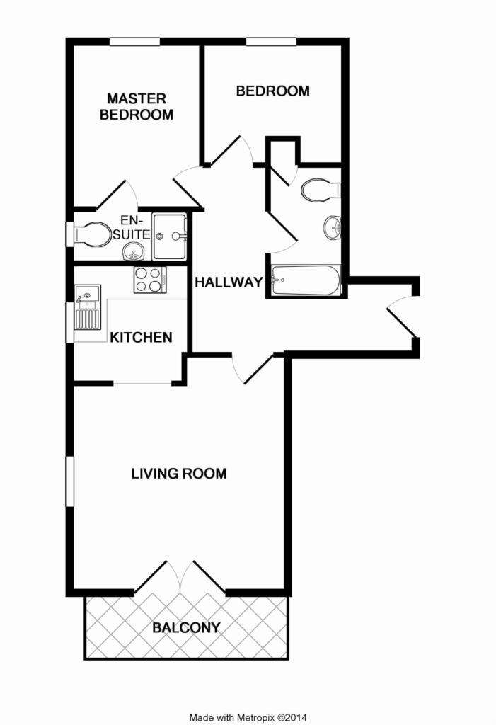 2 bedroom flat to rent - floorplan