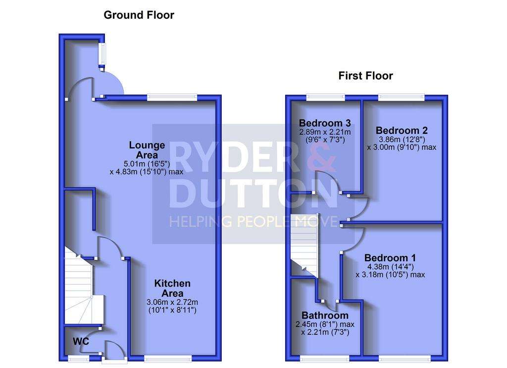 3 bedroom semi-detached house for sale - floorplan