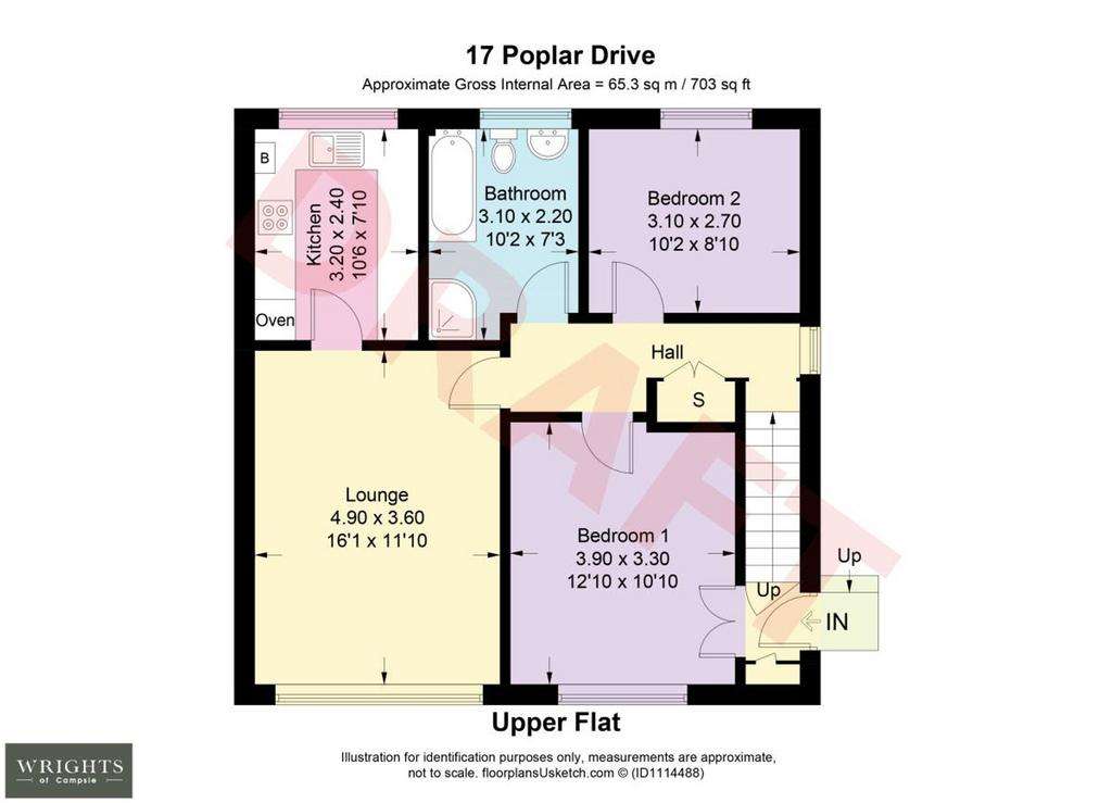 2 bedroom flat for sale - floorplan