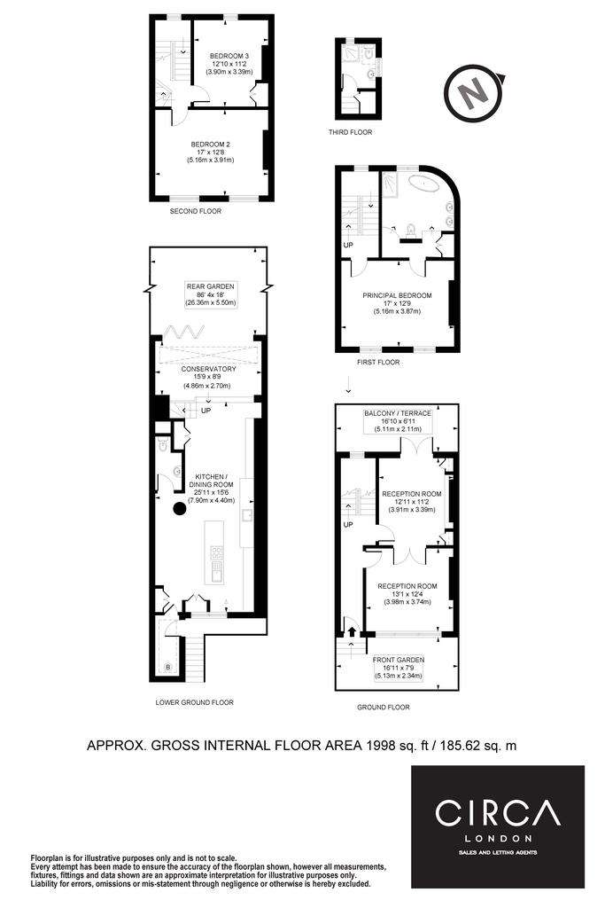 3 bedroom terraced house to rent - floorplan