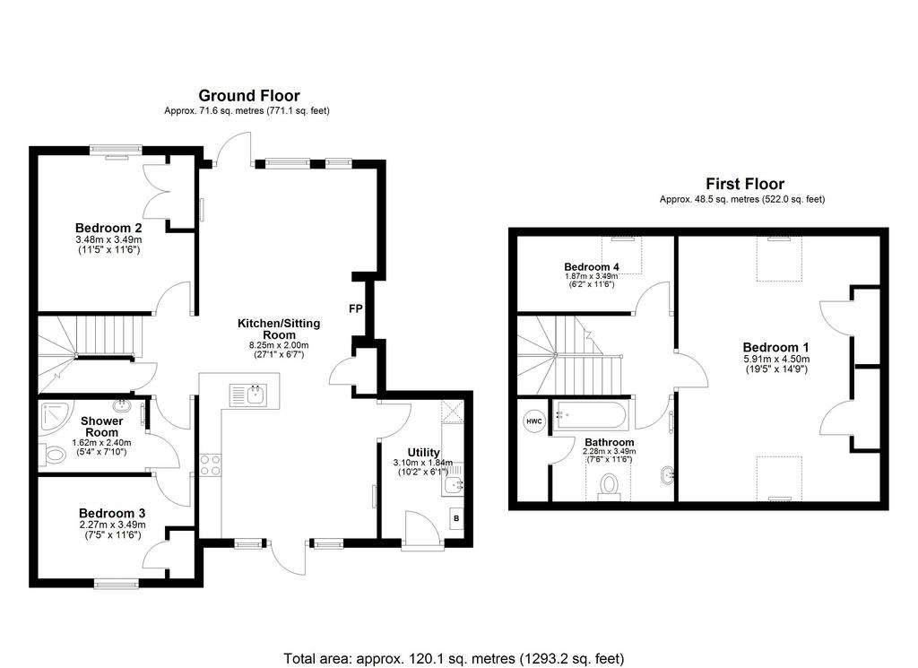 4 bedroom semi-detached house for sale - floorplan