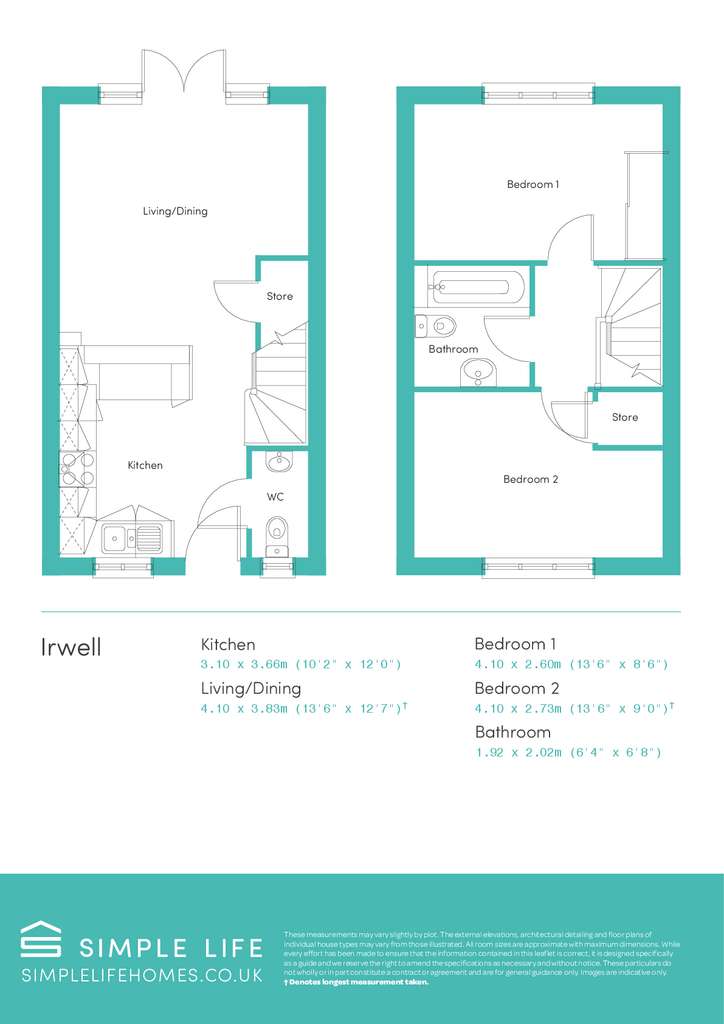 2 bedroom semi-detached house to rent - floorplan