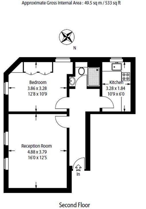 1 bedroom flat to rent - floorplan