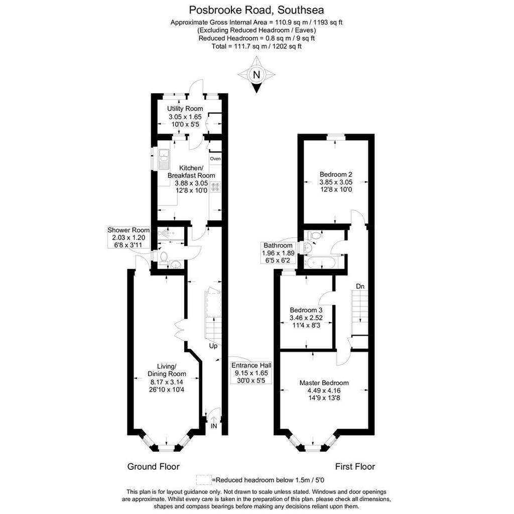 3 bedroom terraced house for sale - floorplan