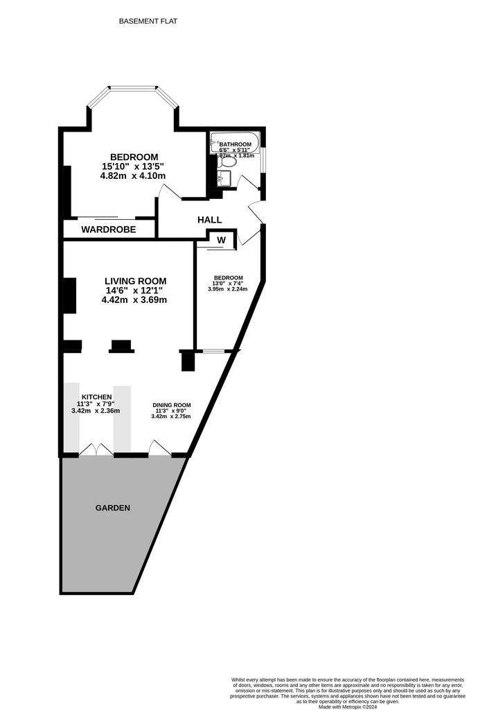 2 bedroom flat to rent - floorplan