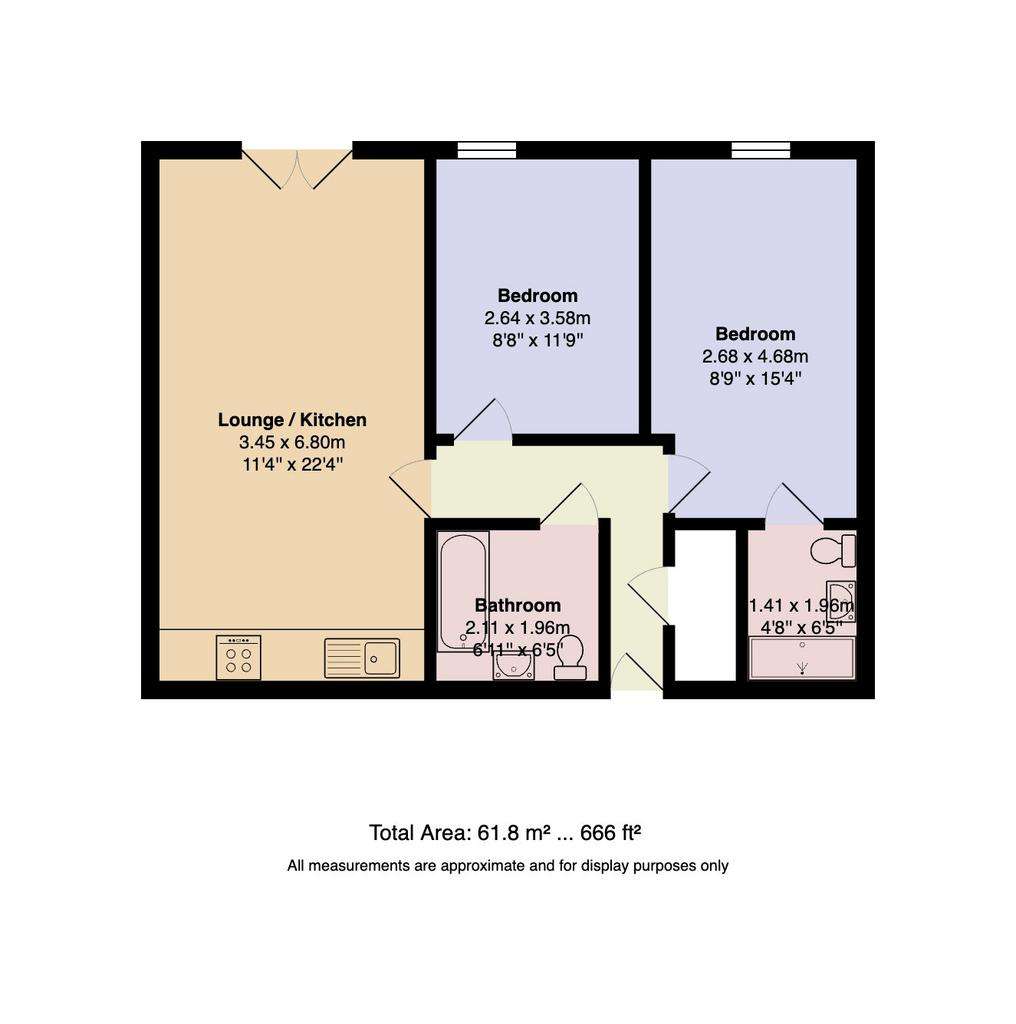 2 bedroom flat for sale - floorplan