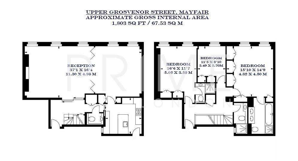 3 bedroom duplex apartment to rent - floorplan