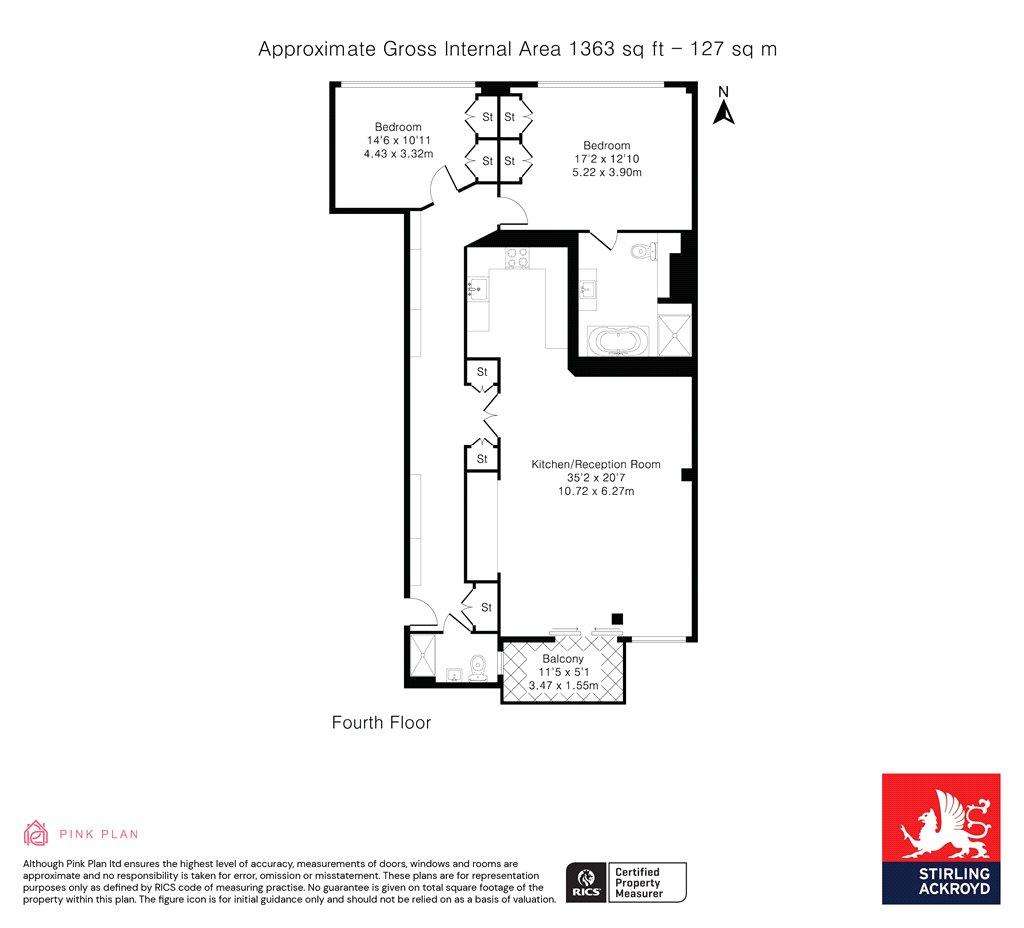 2 bedroom flat to rent - floorplan