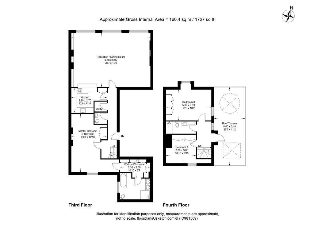 3 bedroom flat to rent - floorplan