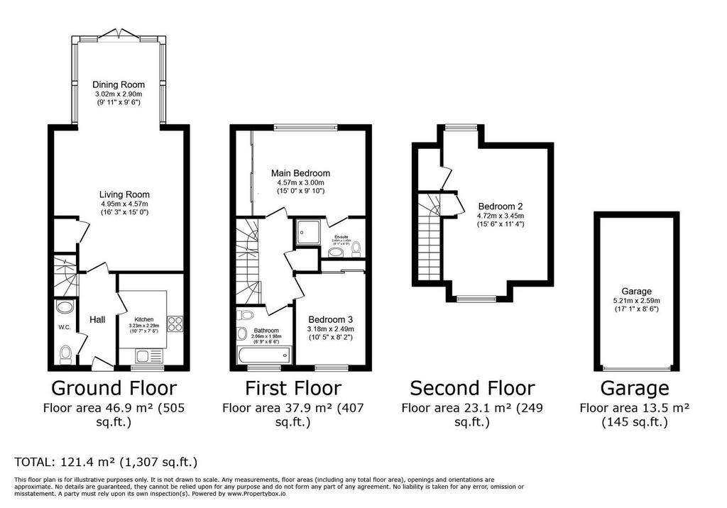 3 bedroom terraced house for sale - floorplan