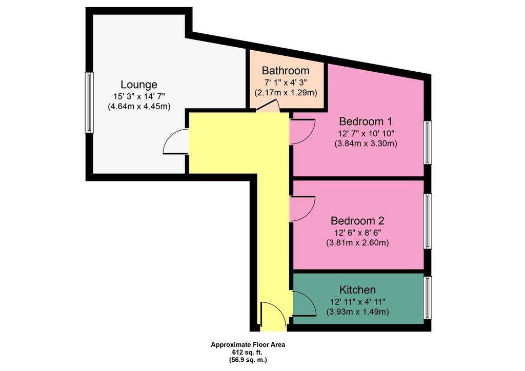 2 bedroom flat for sale - floorplan