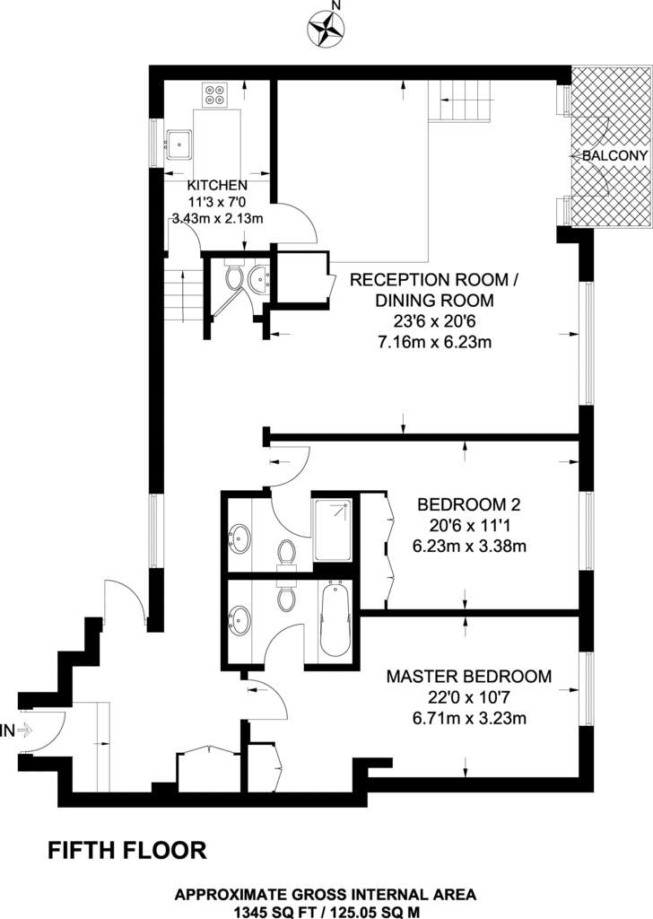 2 bedroom flat to rent - floorplan