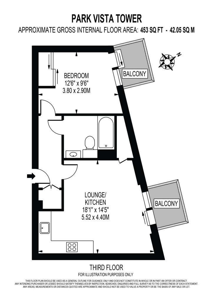 1 bedroom flat to rent - floorplan