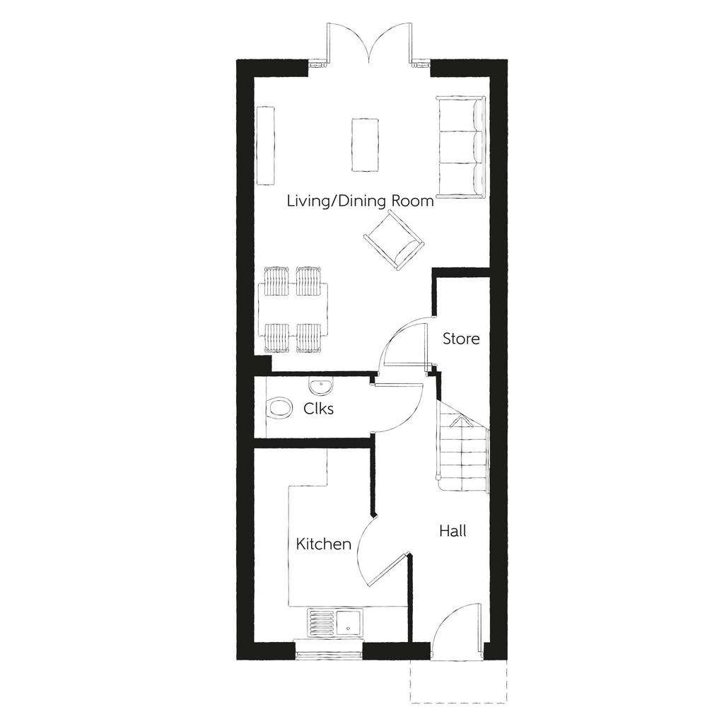 2 bedroom semi-detached house for sale - floorplan