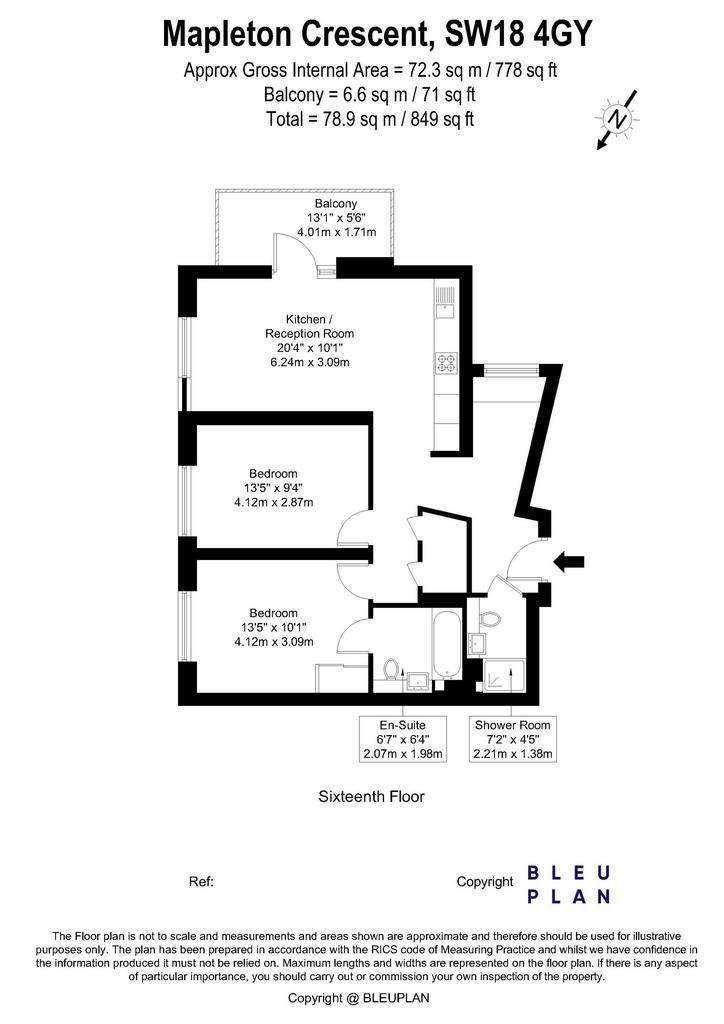 2 bedroom flat for sale - floorplan