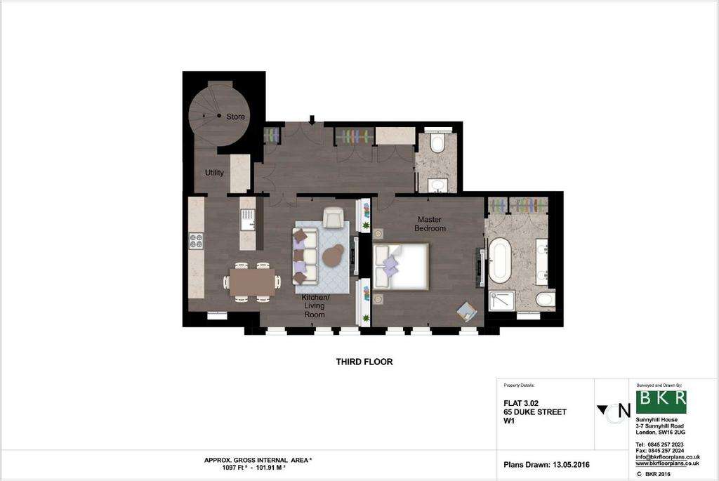 1 bedroom flat to rent - floorplan