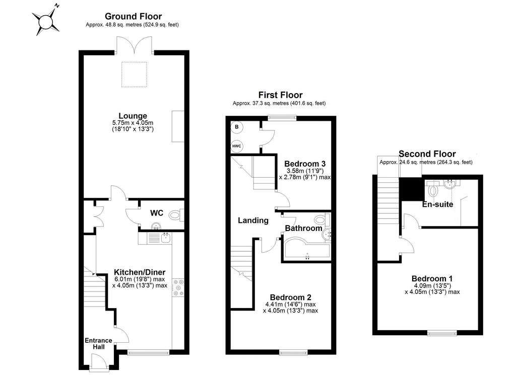 3 bedroom town house for sale - floorplan