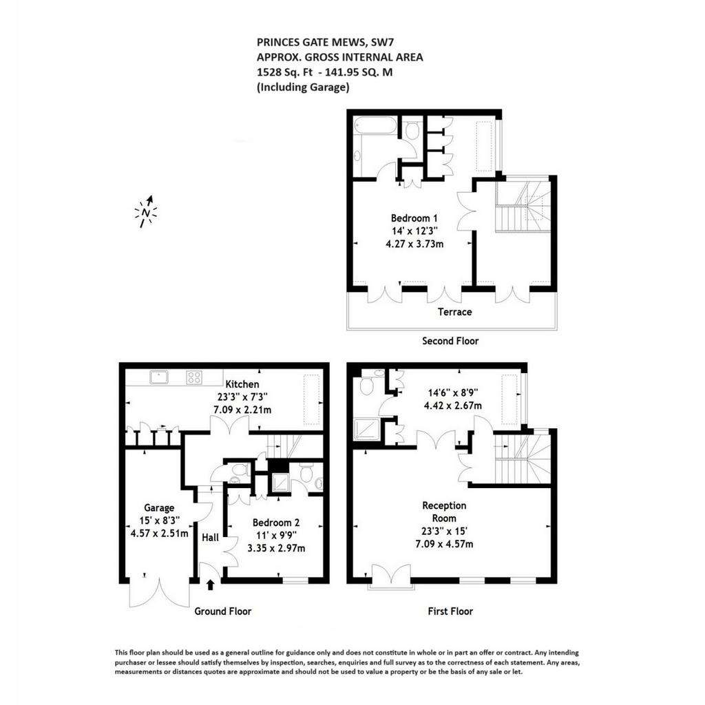 3 bedroom mews house to rent - floorplan