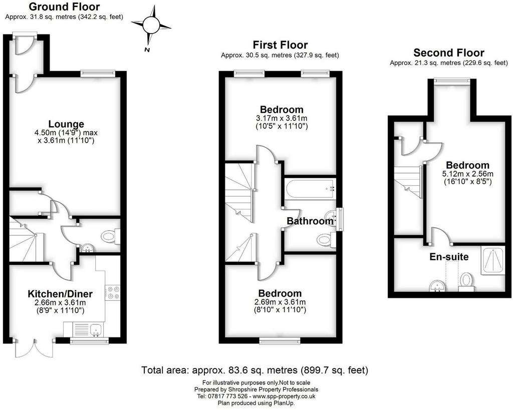 3 bedroom semi-detached house for sale - floorplan