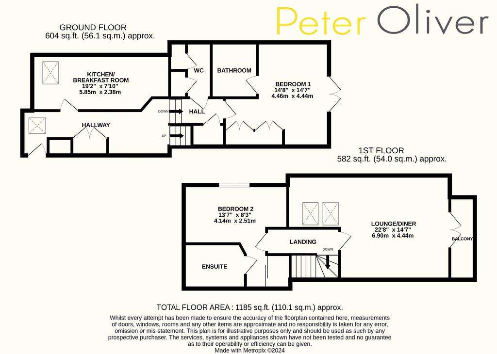 2 bedroom mews house for sale - floorplan