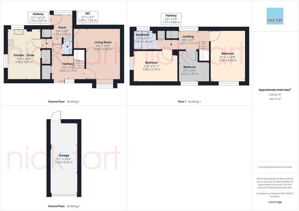 3 bedroom terraced house for sale - floorplan