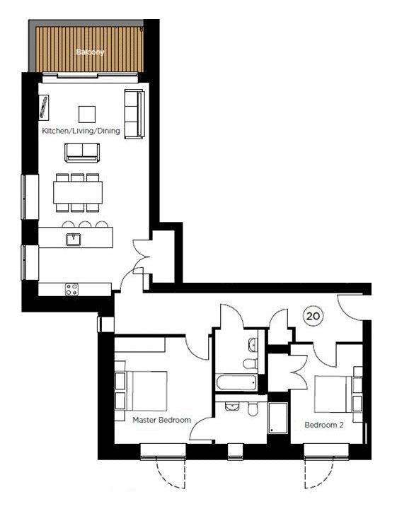 2 bedroom flat for sale - floorplan