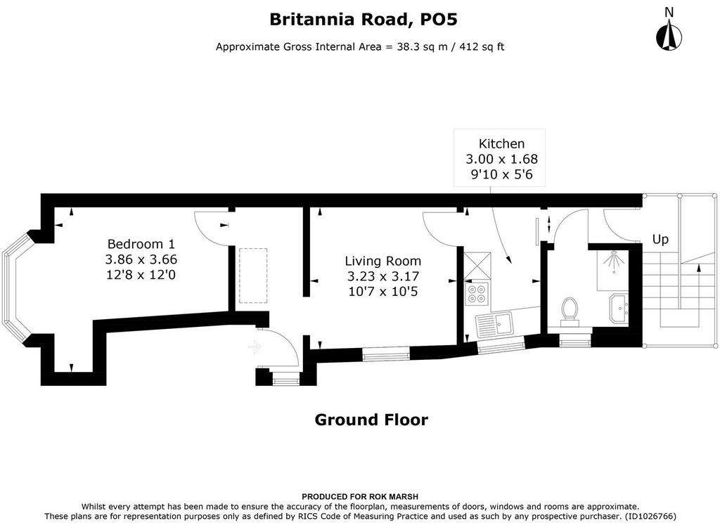 1 bedroom flat to rent - floorplan