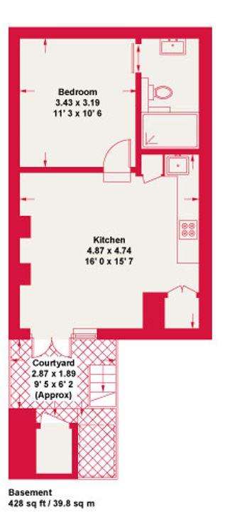 1 bedroom flat to rent - floorplan