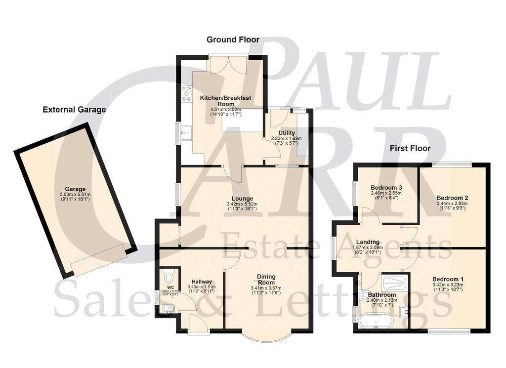 3 bedroom semi-detached house for sale - floorplan