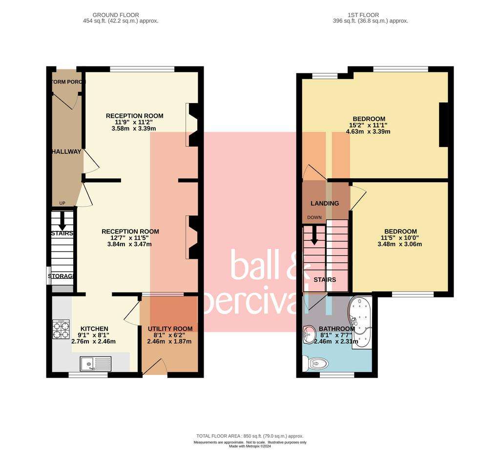 2 bedroom semi-detached house for sale - floorplan