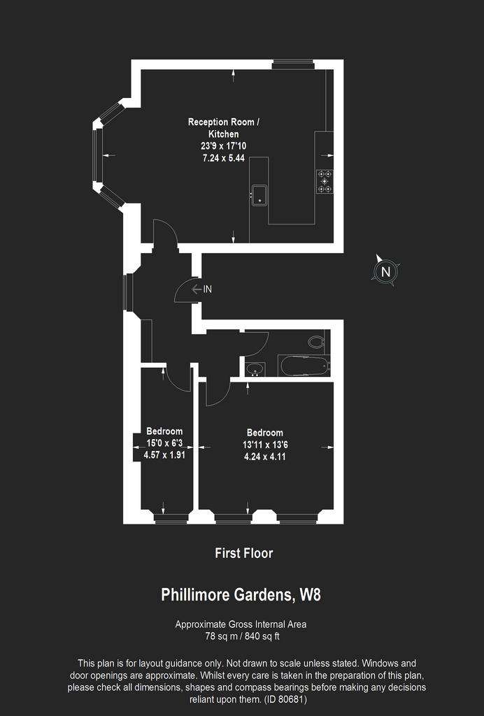 1 bedroom flat to rent - floorplan