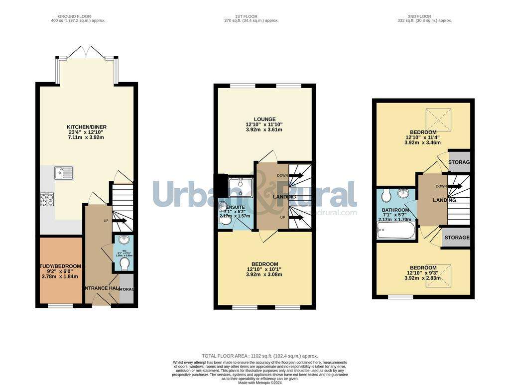 4 bedroom end of terrace house for sale - floorplan