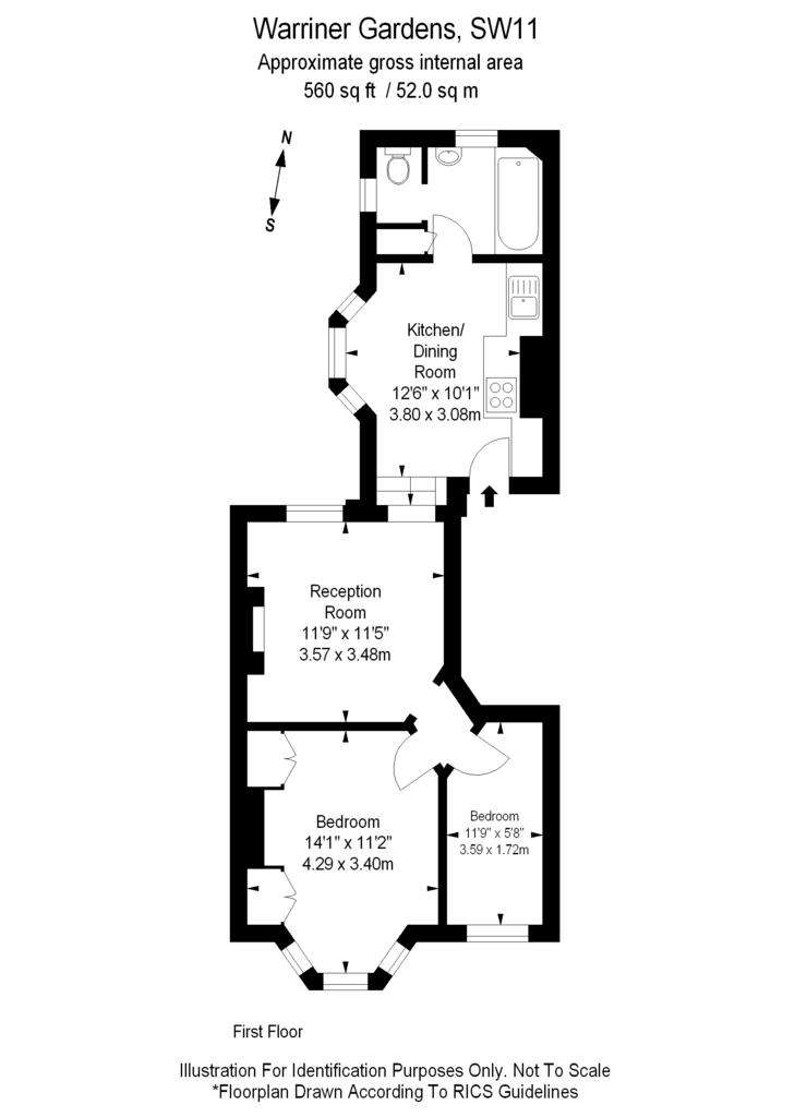 2 bedroom flat to rent - floorplan