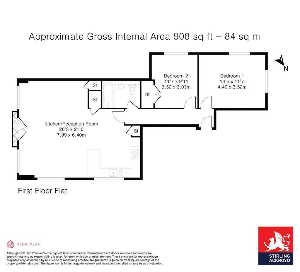 2 bedroom flat to rent - floorplan