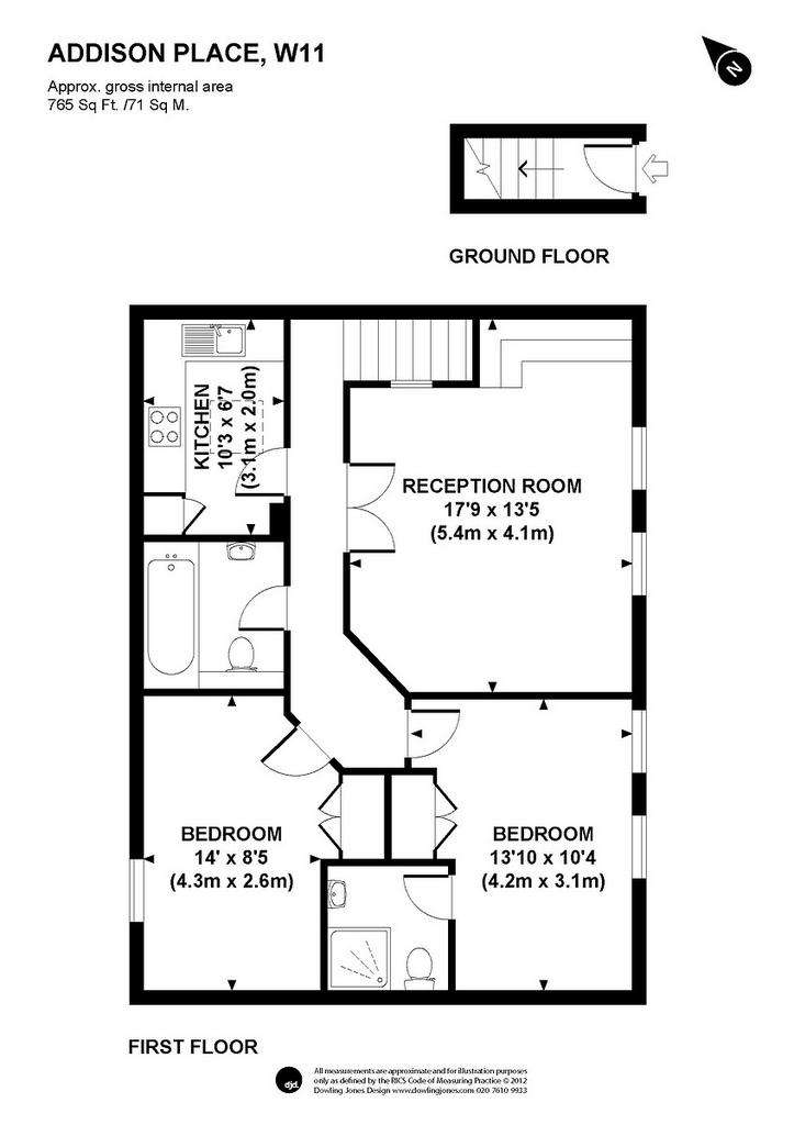 2 bedroom flat to rent - floorplan