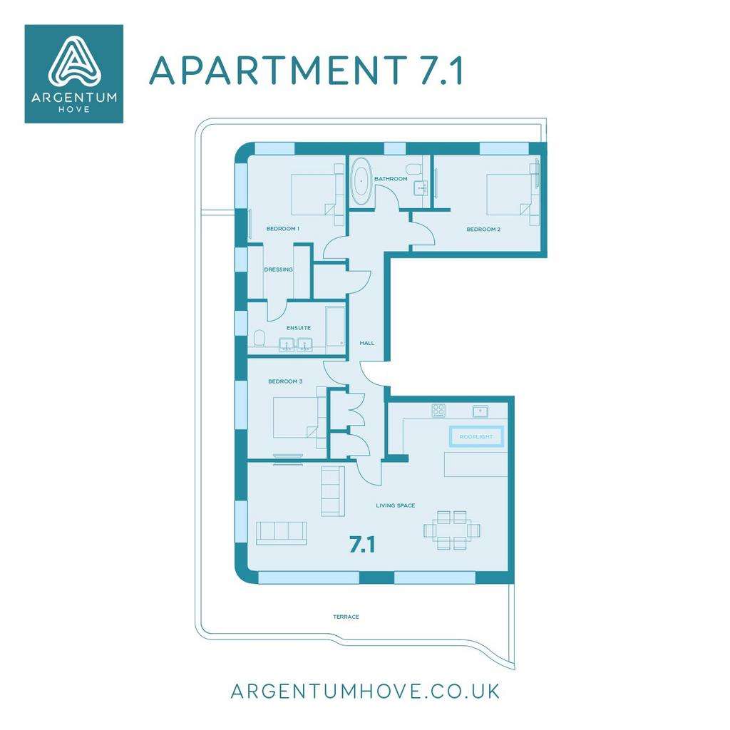 3 bedroom flat for sale - floorplan