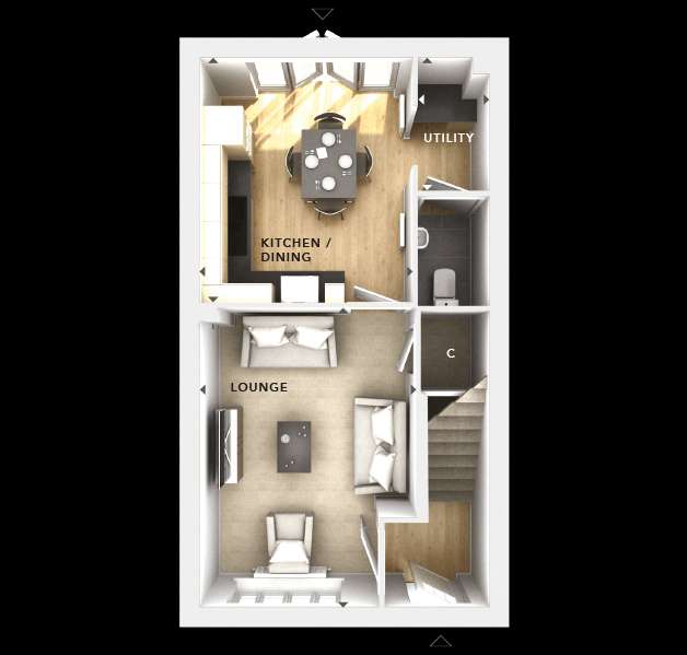 3 bedroom town house for sale - floorplan