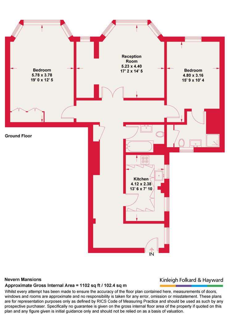 2 bedroom flat to rent - floorplan